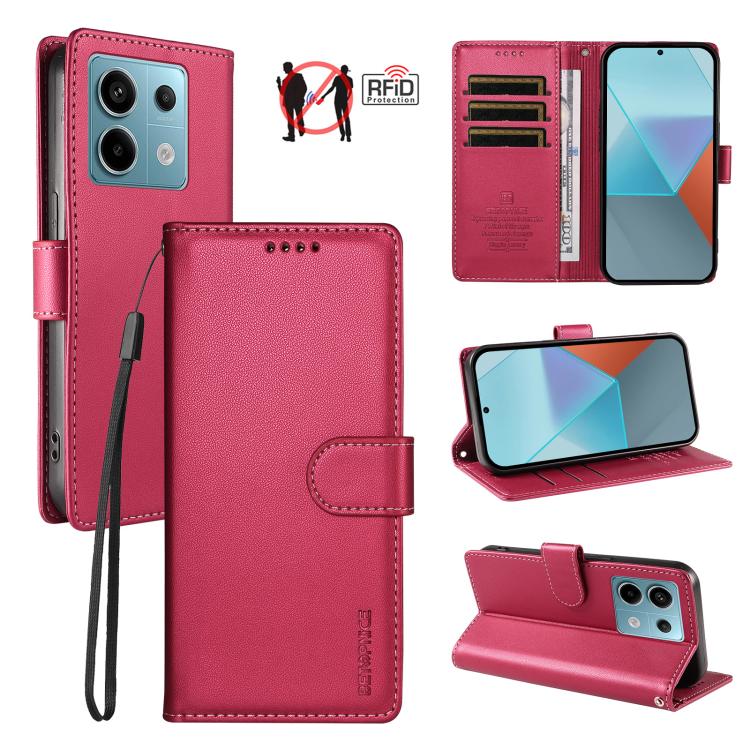 BETOPNICE Pearlescent RFID Vegan Leather Phone Case with Strap, For Redmi A5 4G 173.3mm, For Redmi Note 14S 4G / Note 13 Pro 4G, For Redmi K80 / K80 Pro / Poco F7 Pro 5G, For Redmi 14C / 14R / Poco M7 5G, For Redmi Note 14 4G 164.84mm                  ...