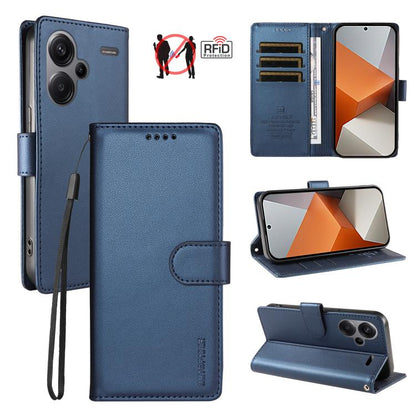 BETOPNICE Pearlescent RFID Vegan Leather Phone Case with Strap, For Redmi Note 13 Pro+ 5G, For Redmi 12 / Note 12R / Poco M6 Pro 5G, For Redmi Note 12 Turbo / Poco F5, For Redmi 11A 4G / Poco C55