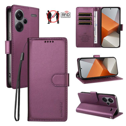 BETOPNICE Pearlescent RFID Vegan Leather Phone Case with Strap, For Redmi Note 13 Pro+ 5G, For Redmi 12 / Note 12R / Poco M6 Pro 5G, For Redmi Note 12 Turbo / Poco F5, For Redmi 11A 4G / Poco C55