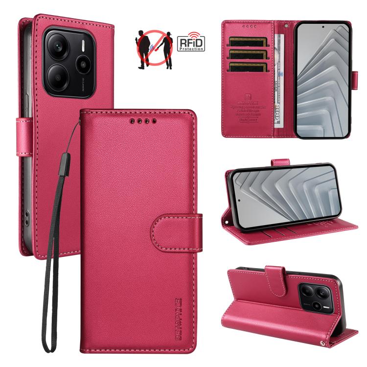 BETOPNICE Pearlescent RFID Vegan Leather Phone Case with Strap, For Redmi A5 4G 173.3mm, For Redmi Note 14S 4G / Note 13 Pro 4G, For Redmi K80 / K80 Pro / Poco F7 Pro 5G, For Redmi 14C / 14R / Poco M7 5G, For Redmi Note 14 4G 164.84mm                  ...