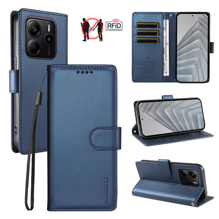 BETOPNICE Pearlescent RFID Vegan Leather Phone Case with Strap, For Redmi A5 4G 173.3mm, For Redmi Note 14S 4G / Note 13 Pro 4G, For Redmi K80 / K80 Pro / Poco F7 Pro 5G, For Redmi 14C / 14R / Poco M7 5G, For Redmi Note 14 4G 164.84mm                  ...