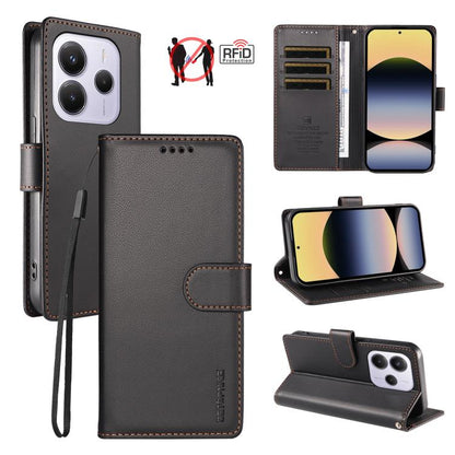 BETOPNICE Pearlescent RFID Vegan Leather Phone Case with Strap, For Redmi A5 4G 173.3mm, For Redmi Note 14S 4G / Note 13 Pro 4G, For Redmi K80 / K80 Pro / Poco F7 Pro 5G, For Redmi 14C / 14R / Poco M7 5G, For Redmi Note 14 4G 164.84mm                  ...