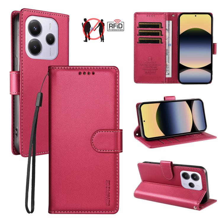 BETOPNICE Pearlescent RFID Vegan Leather Phone Case with Strap, For Redmi A5 4G 173.3mm, For Redmi Note 14S 4G / Note 13 Pro 4G, For Redmi K80 / K80 Pro / Poco F7 Pro 5G, For Redmi 14C / 14R / Poco M7 5G, For Redmi Note 14 4G 164.84mm                  ...