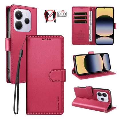 BETOPNICE Pearlescent RFID Vegan Leather Phone Case with Strap, For Redmi A5 4G 173.3mm, For Redmi Note 14S 4G / Note 13 Pro 4G, For Redmi K80 / K80 Pro / Poco F7 Pro 5G, For Redmi 14C / 14R / Poco M7 5G, For Redmi Note 14 4G 164.84mm                  ...