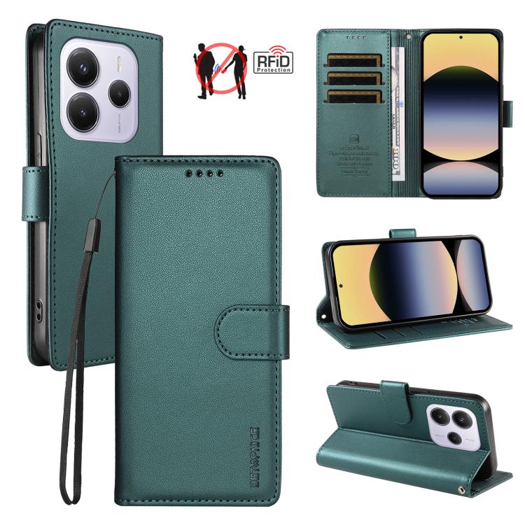 BETOPNICE Pearlescent RFID Vegan Leather Phone Case with Strap, For Redmi A5 4G 173.3mm, For Redmi Note 14S 4G / Note 13 Pro 4G, For Redmi K80 / K80 Pro / Poco F7 Pro 5G, For Redmi 14C / 14R / Poco M7 5G, For Redmi Note 14 4G 164.84mm                  ...