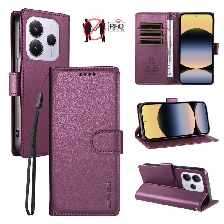 BETOPNICE Pearlescent RFID Vegan Leather Phone Case with Strap, For Redmi A5 4G 173.3mm, For Redmi Note 14S 4G / Note 13 Pro 4G, For Redmi K80 / K80 Pro / Poco F7 Pro 5G, For Redmi 14C / 14R / Poco M7 5G, For Redmi Note 14 4G 164.84mm                  ...