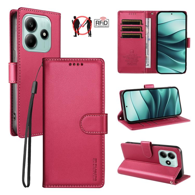 BETOPNICE Pearlescent RFID Vegan Leather Phone Case with Strap, For Redmi A5 4G 173.3mm, For Redmi Note 14S 4G / Note 13 Pro 4G, For Redmi K80 / K80 Pro / Poco F7 Pro 5G, For Redmi 14C / 14R / Poco M7 5G, For Redmi Note 14 4G 164.84mm                  ...