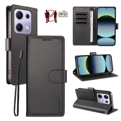 BETOPNICE Pearlescent RFID Vegan Leather Phone Case with Strap, For Redmi A5 4G 173.3mm, For Redmi Note 14S 4G / Note 13 Pro 4G, For Redmi K80 / K80 Pro / Poco F7 Pro 5G, For Redmi 14C / 14R / Poco M7 5G, For Redmi Note 14 4G 164.84mm                  ...