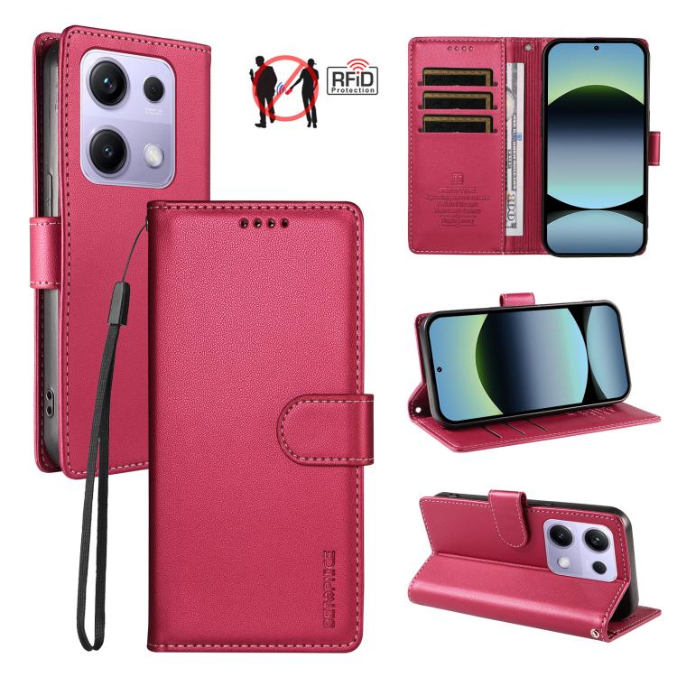 BETOPNICE Pearlescent RFID Vegan Leather Phone Case with Strap, For Redmi A5 4G 173.3mm, For Redmi Note 14S 4G / Note 13 Pro 4G, For Redmi K80 / K80 Pro / Poco F7 Pro 5G, For Redmi 14C / 14R / Poco M7 5G, For Redmi Note 14 4G 164.84mm                  ...