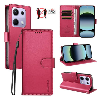 BETOPNICE Pearlescent RFID Vegan Leather Phone Case with Strap, For Redmi A5 4G 173.3mm, For Redmi Note 14S 4G / Note 13 Pro 4G, For Redmi K80 / K80 Pro / Poco F7 Pro 5G, For Redmi 14C / 14R / Poco M7 5G, For Redmi Note 14 4G 164.84mm                  ...