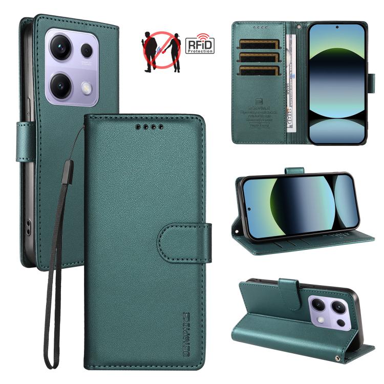 BETOPNICE Pearlescent RFID Vegan Leather Phone Case with Strap, For Redmi A5 4G 173.3mm, For Redmi Note 14S 4G / Note 13 Pro 4G, For Redmi K80 / K80 Pro / Poco F7 Pro 5G, For Redmi 14C / 14R / Poco M7 5G, For Redmi Note 14 4G 164.84mm                  ...