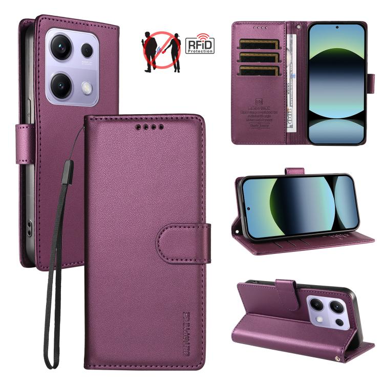 BETOPNICE Pearlescent RFID Vegan Leather Phone Case with Strap, For Redmi A5 4G 173.3mm, For Redmi Note 14S 4G / Note 13 Pro 4G, For Redmi K80 / K80 Pro / Poco F7 Pro 5G, For Redmi 14C / 14R / Poco M7 5G, For Redmi Note 14 4G 164.84mm                  ...