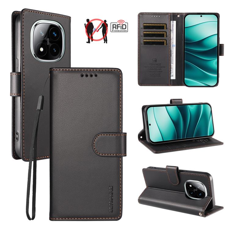 BETOPNICE Pearlescent RFID Vegan Leather Phone Case with Strap, For Redmi A5 4G 173.3mm, For Redmi Note 14S 4G / Note 13 Pro 4G, For Redmi K80 / K80 Pro / Poco F7 Pro 5G, For Redmi 14C / 14R / Poco M7 5G, For Redmi Note 14 4G 164.84mm                  ...
