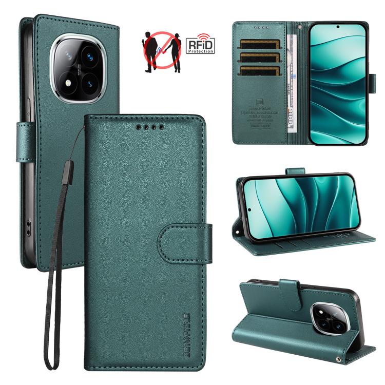 BETOPNICE Pearlescent RFID Vegan Leather Phone Case with Strap, For Redmi A5 4G 173.3mm, For Redmi Note 14S 4G / Note 13 Pro 4G, For Redmi K80 / K80 Pro / Poco F7 Pro 5G, For Redmi 14C / 14R / Poco M7 5G, For Redmi Note 14 4G 164.84mm                  ...