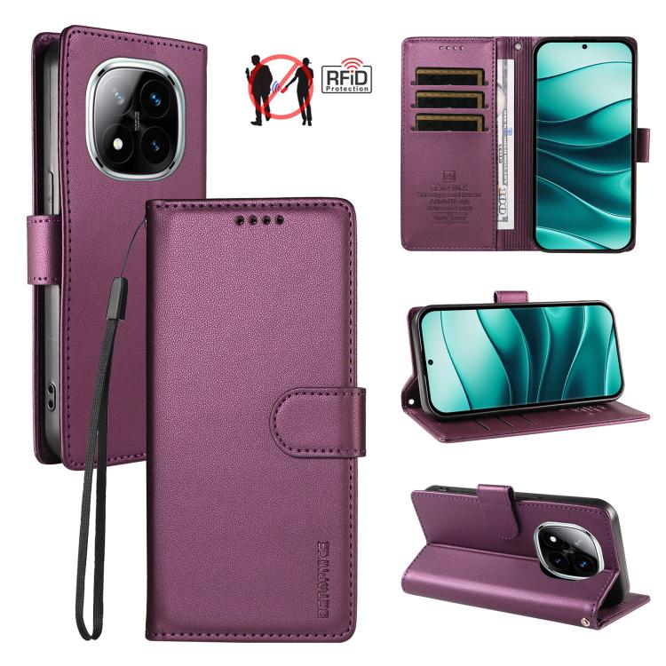 BETOPNICE Pearlescent RFID Vegan Leather Phone Case with Strap, For Redmi A5 4G 173.3mm, For Redmi Note 14S 4G / Note 13 Pro 4G, For Redmi K80 / K80 Pro / Poco F7 Pro 5G, For Redmi 14C / 14R / Poco M7 5G, For Redmi Note 14 4G 164.84mm                  ...