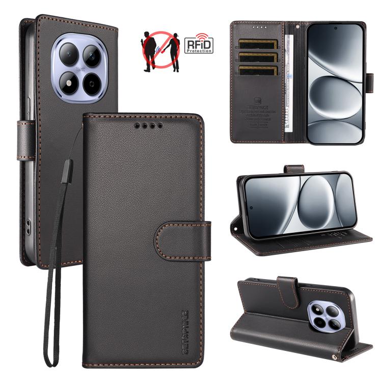 BETOPNICE Pearlescent RFID Vegan Leather Phone Case with Strap, For Redmi A7 4G / A5 4G 171.7mm / Poco C71, For Redmi A7 Pro 4G / 5G 171mm / Poco C85x 5G, For Redmi 15a 5G, For Redmi Turbo 5 Max 5G / Poco X8 Pro Max 5G                                  ...