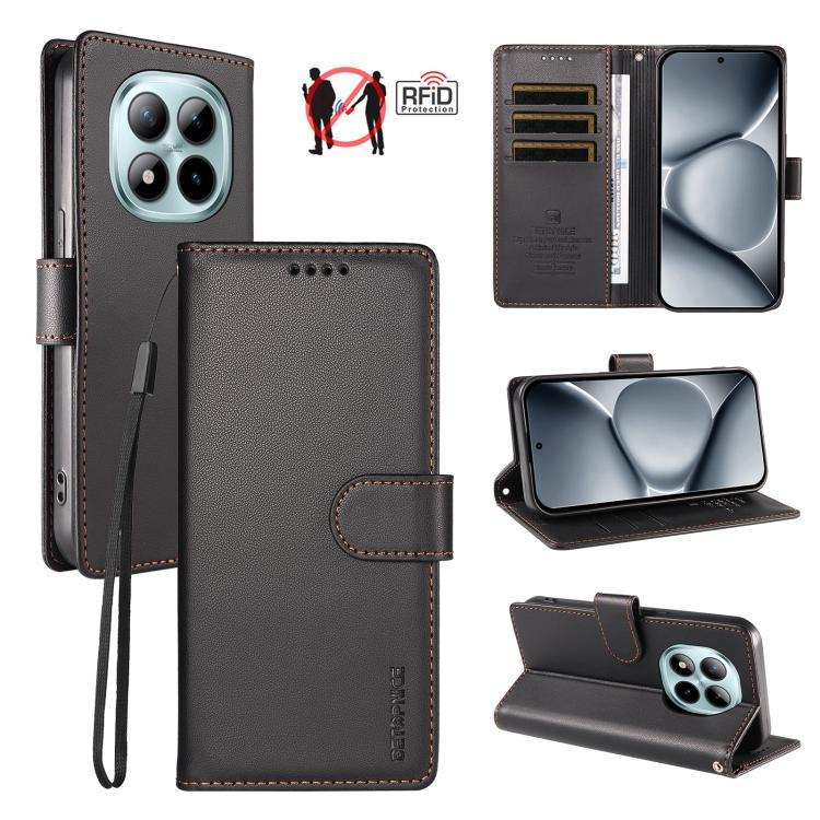 BETOPNICE Pearlescent RFID Vegan Leather Phone Case with Strap, For Redmi A7 4G / A5 4G 171.7mm / Poco C71, For Redmi A7 Pro 4G / 5G 171mm / Poco C85x 5G, For Redmi 15a 5G, For Redmi Turbo 5 Max 5G / Poco X8 Pro Max 5G                                  ...