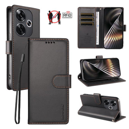 BETOPNICE Pearlescent RFID Vegan Leather Phone Case with Strap, For Redmi A5 4G 173.3mm, For Redmi Note 14S 4G / Note 13 Pro 4G, For Redmi K80 / K80 Pro / Poco F7 Pro 5G, For Redmi 14C / 14R / Poco M7 5G, For Redmi Note 14 4G 164.84mm                  ...