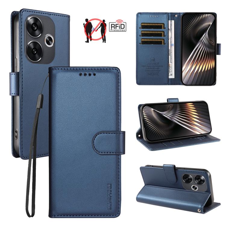 BETOPNICE Pearlescent RFID Vegan Leather Phone Case with Strap, For Redmi A5 4G 173.3mm, For Redmi Note 14S 4G / Note 13 Pro 4G, For Redmi K80 / K80 Pro / Poco F7 Pro 5G, For Redmi 14C / 14R / Poco M7 5G, For Redmi Note 14 4G 164.84mm                  ...