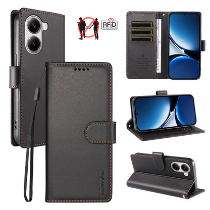 BETOPNICE Pearlescent RFID Vegan Leather Phone Case with Strap, For Redmi A5 4G 173.3mm, For Redmi Note 14S 4G / Note 13 Pro 4G, For Redmi K80 / K80 Pro / Poco F7 Pro 5G, For Redmi 14C / 14R / Poco M7 5G, For Redmi Note 14 4G 164.84mm                  ...