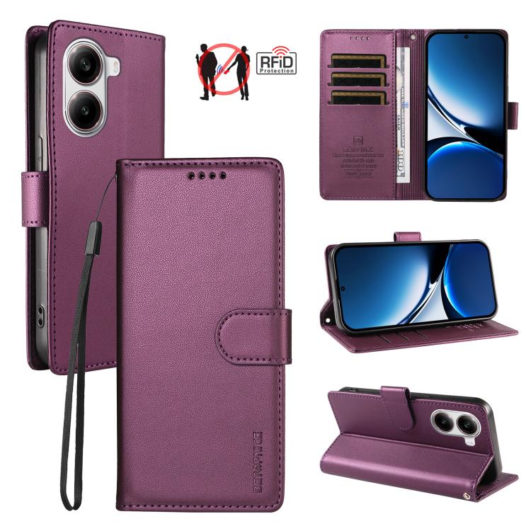 BETOPNICE Pearlescent RFID Vegan Leather Phone Case with Strap, For Redmi A5 4G 173.3mm, For Redmi Note 14S 4G / Note 13 Pro 4G, For Redmi K80 / K80 Pro / Poco F7 Pro 5G, For Redmi 14C / 14R / Poco M7 5G, For Redmi Note 14 4G 164.84mm                  ...