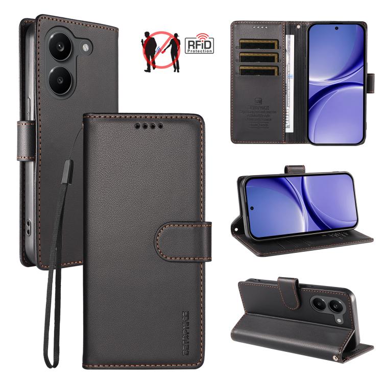 BETOPNICE Pearlescent RFID Vegan Leather Phone Case with Strap, For Redmi A7 4G / A5 4G 171.7mm / Poco C71, For Redmi A7 Pro 4G / 5G 171mm / Poco C85x 5G, For Redmi 15a 5G, For Redmi Turbo 5 Max 5G / Poco X8 Pro Max 5G                                  ...