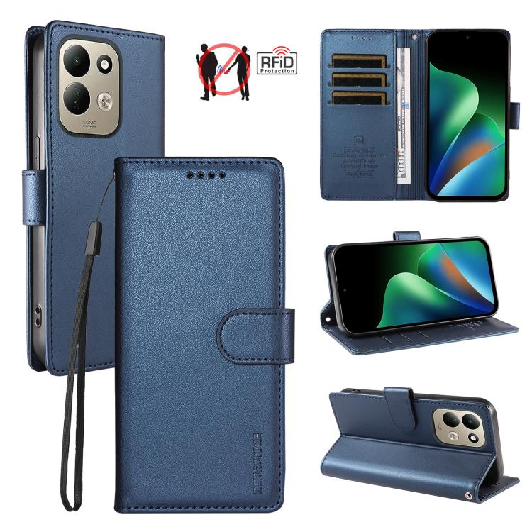 BETOPNICE Pearlescent RFID Vegan Leather Phone Case with Strap, For Redmi Note 17 5G / 4G Global 171mm, For Redmi Note 17 Pro+ 5G Global 163mm, For Redmi 17 5G / 4G Global 170mm, For Redmi A7 4G / A5 4G 171.7mm / Poco C71                               ...