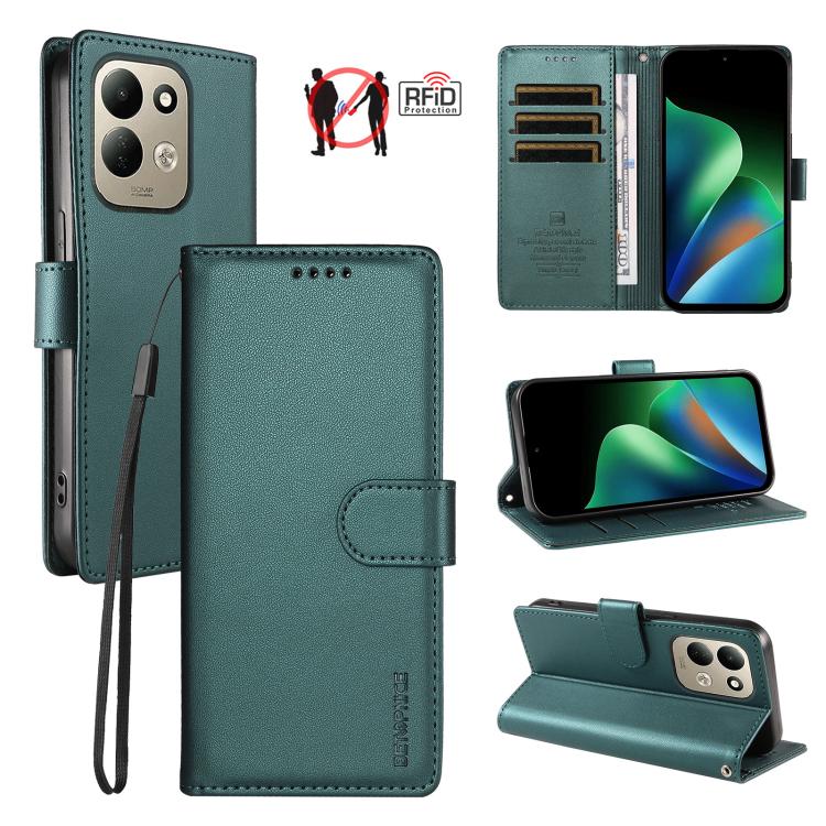BETOPNICE Pearlescent RFID Vegan Leather Phone Case with Strap, For Redmi Note 17 5G / 4G Global 171mm, For Redmi Note 17 Pro+ 5G Global 163mm, For Redmi 17 5G / 4G Global 170mm, For Redmi A7 4G / A5 4G 171.7mm / Poco C71                               ...