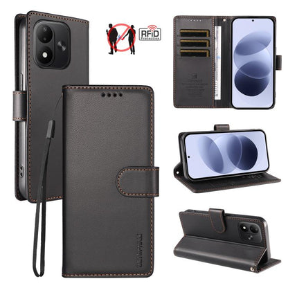 BETOPNICE Pearlescent RFID Vegan Leather Phone Case with Strap, For Redmi Note 17 5G / 4G Global 171mm, For Redmi Note 17 Pro+ 5G Global 163mm, For Redmi 17 5G / 4G Global 170mm, For Redmi A7 4G / A5 4G 171.7mm / Poco C71                               ...