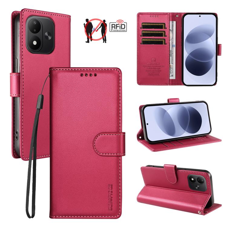 BETOPNICE Pearlescent RFID Vegan Leather Phone Case with Strap, For Redmi Note 17 5G / 4G Global 171mm, For Redmi Note 17 Pro+ 5G Global 163mm, For Redmi 17 5G / 4G Global 170mm, For Redmi A7 4G / A5 4G 171.7mm / Poco C71                               ...