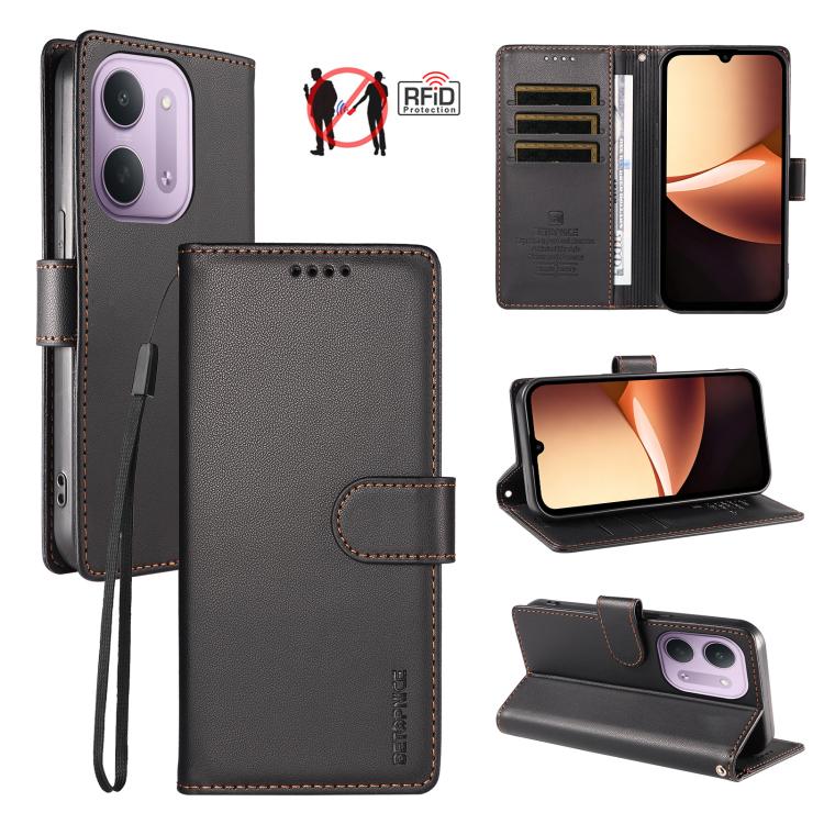 BETOPNICE Pearlescent RFID Vegan Leather Phone Case with Strap, For Redmi Note 17 5G / 4G Global 169.7mm, For Redmi 17C 5G, For Redmi Note 17 Pro+ 5G Global 163.4mm, For Redmi 17 5G / 4G Global 170mm, For Redmi A7 4G / A5 4G 171.7mm / Poco C71         ...