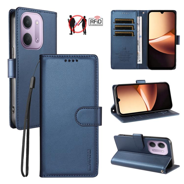 BETOPNICE Pearlescent RFID Vegan Leather Phone Case with Strap, For Redmi Note 17 5G / 4G Global 169.7mm, For Redmi 17C 5G, For Redmi Note 17 Pro+ 5G Global 163.4mm, For Redmi 17 5G / 4G Global 170mm, For Redmi A7 4G / A5 4G 171.7mm / Poco C71         ...