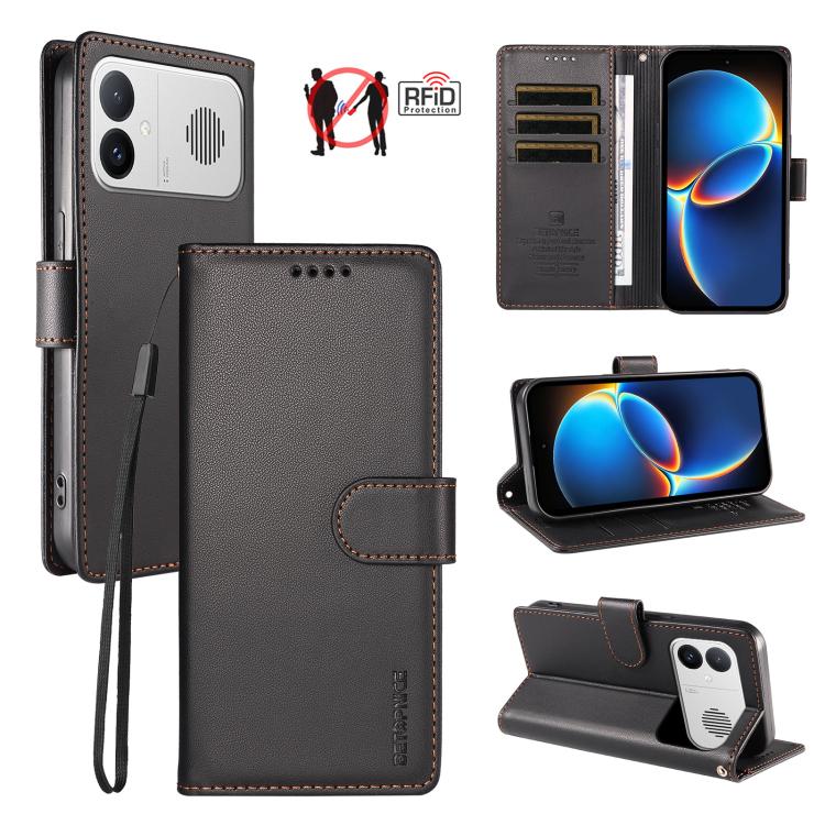 BETOPNICE Pearlescent RFID Vegan Leather Phone Case with Strap, For Redmi Note 17 5G / 4G Global 169.7mm, For Redmi 17C 5G, For Redmi Note 17 Pro+ 5G Global 163.4mm, For Redmi 17 5G / 4G Global 170mm, For Redmi A7 4G / A5 4G 171.7mm / Poco C71         ...
