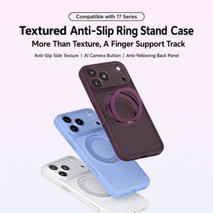 Textured Non-slip Shockproof Magnetic Phone Case with Holder, For iPhone 18 Pro, For iPhone 18 Pro Max, For iPhone 17 Pro Max, For iPhone 17 Pro