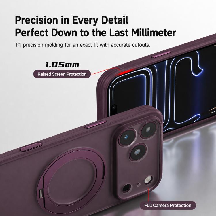 Textured Non-slip Shockproof Magnetic Phone Case with Holder, For iPhone 18 Pro, For iPhone 18 Pro Max, For iPhone 17 Pro Max, For iPhone 17 Pro