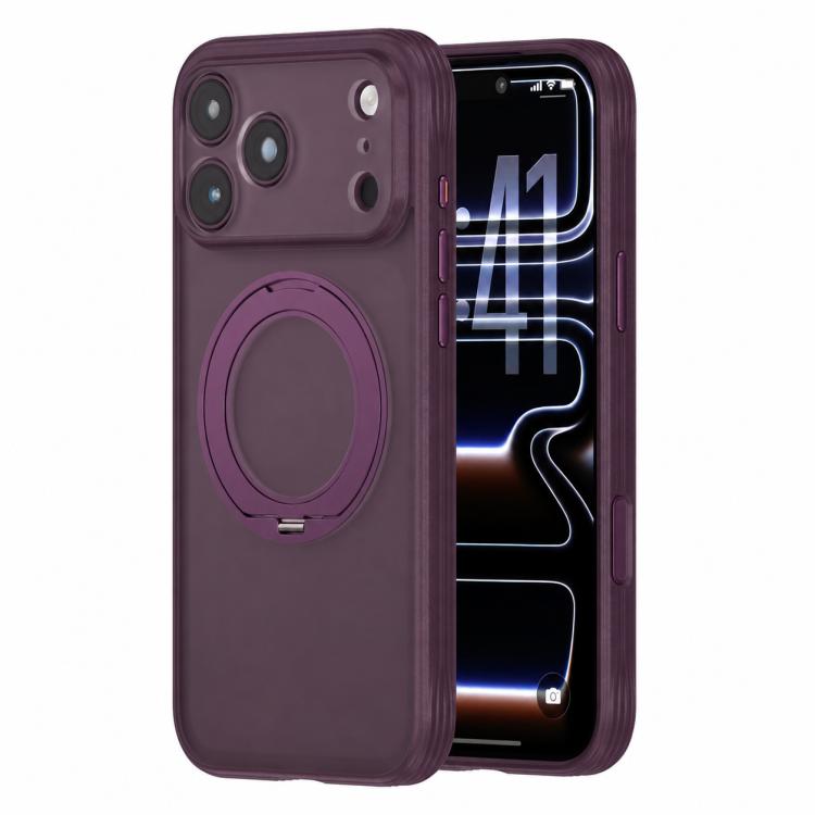 Textured Non-slip Shockproof Magnetic Phone Case with Holder, For iPhone 18 Pro, For iPhone 18 Pro Max, For iPhone 17 Pro Max, For iPhone 17 Pro