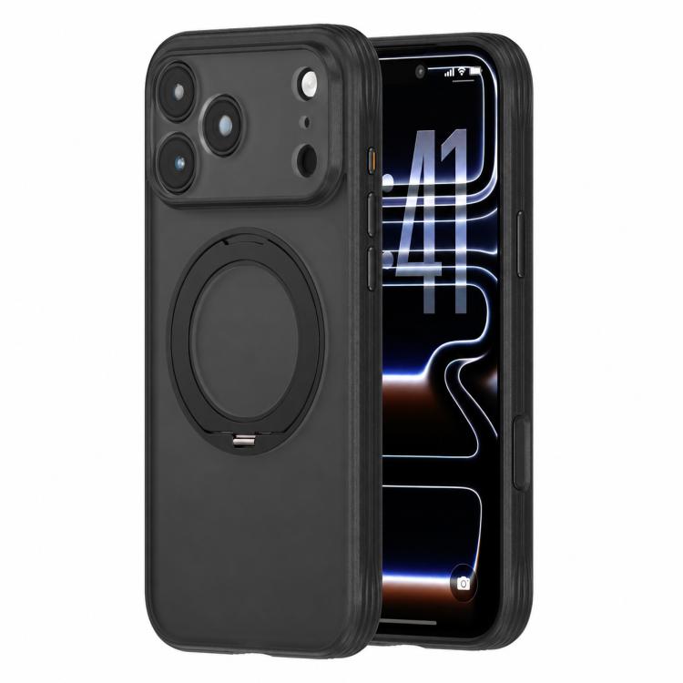 Textured Non-slip Shockproof Magnetic Phone Case with Holder, For iPhone 18 Pro, For iPhone 18 Pro Max, For iPhone 17 Pro Max, For iPhone 17 Pro