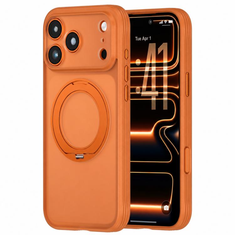 Textured Non-slip Shockproof Magnetic Phone Case with Holder, For iPhone 18 Pro, For iPhone 18 Pro Max, For iPhone 17 Pro Max, For iPhone 17 Pro