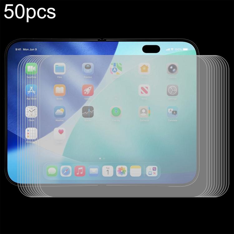 50pcs 0.18mm High Aluminum Tempered Glass Film, For iPhone Fold Inner Screen, For iPhone 18, For iPhone 18 Pro, For iPhone 18 Pro Max