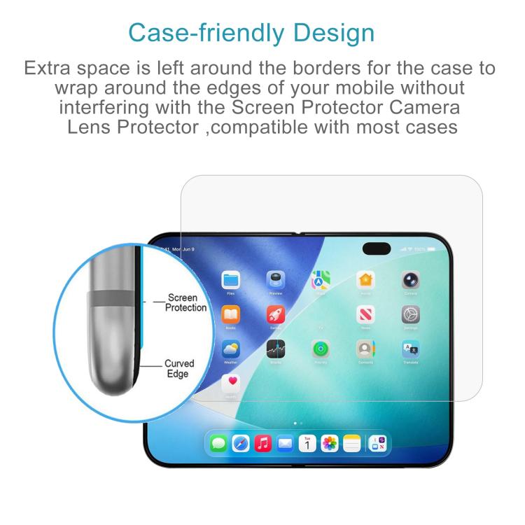 50pcs 0.18mm High Aluminum Tempered Glass Film, For iPhone Fold Inner Screen, For iPhone 18, For iPhone 18 Pro, For iPhone 18 Pro Max