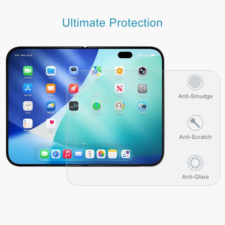 50pcs 0.18mm High Aluminum Tempered Glass Film, For iPhone Fold Inner Screen, For iPhone 18, For iPhone 18 Pro, For iPhone 18 Pro Max