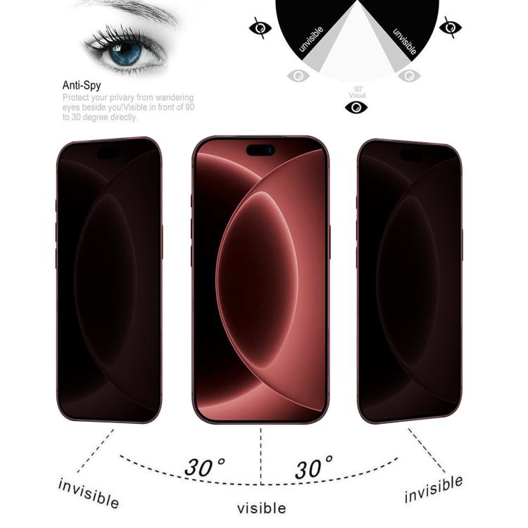 Dustproof 28-Degree Matte Privacy Tempered Glass Film, For iPhone 18 / 18 Pro, For iPhone 18 Pro Max
