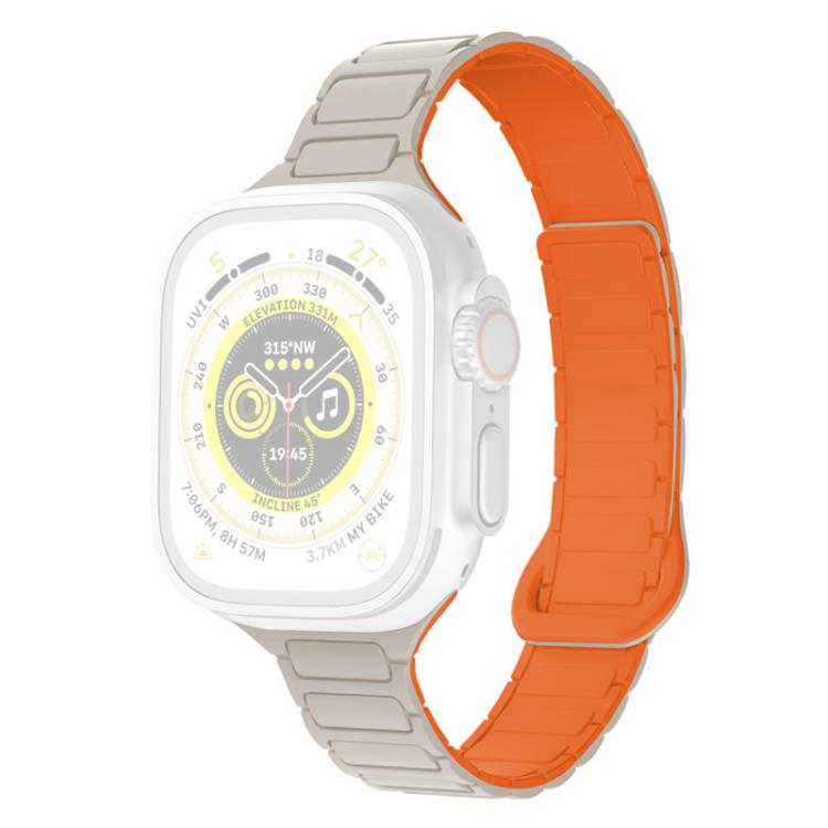 xDfind Three Beads Magnetic Silicone Watch Band, For Apple Watch 42 / 44 / 45 / 46 / 49mm, For Apple Watch 38 / 40 / 41 / S11 42mm