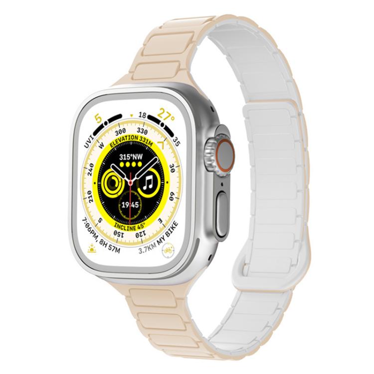xDfind Three Beads Magnetic Silicone Watch Band, For Apple Watch 42 / 44 / 45 / 46 / 49mm, For Apple Watch 38 / 40 / 41 / S11 42mm