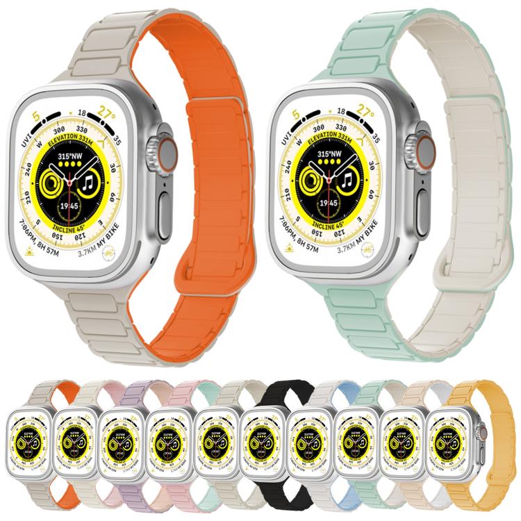 xDfind Three Beads Magnetic Silicone Watch Band, For Apple Watch 42 / 44 / 45 / 46 / 49mm, For Apple Watch 38 / 40 / 41 / S11 42mm