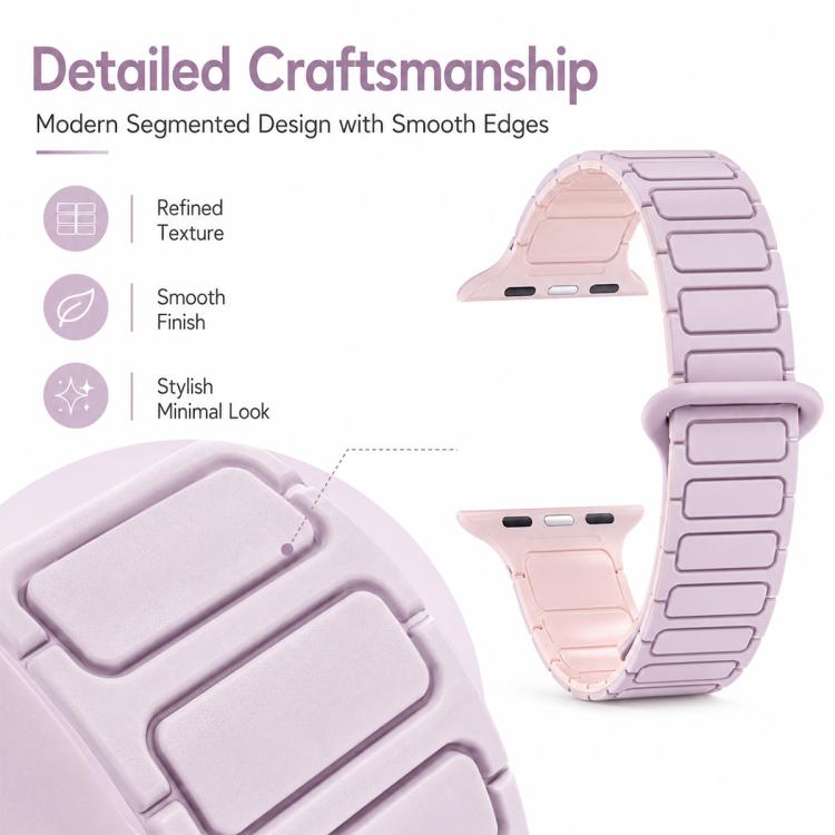 xDfind Three Beads Magnetic Silicone Watch Band, For Apple Watch 42 / 44 / 45 / 46 / 49mm, For Apple Watch 38 / 40 / 41 / S11 42mm