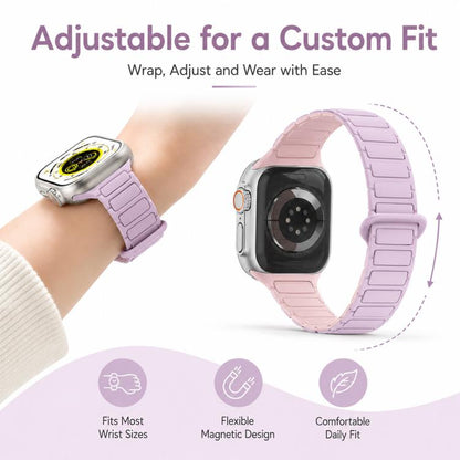 xDfind Three Beads Magnetic Silicone Watch Band, For Apple Watch 42 / 44 / 45 / 46 / 49mm, For Apple Watch 38 / 40 / 41 / S11 42mm