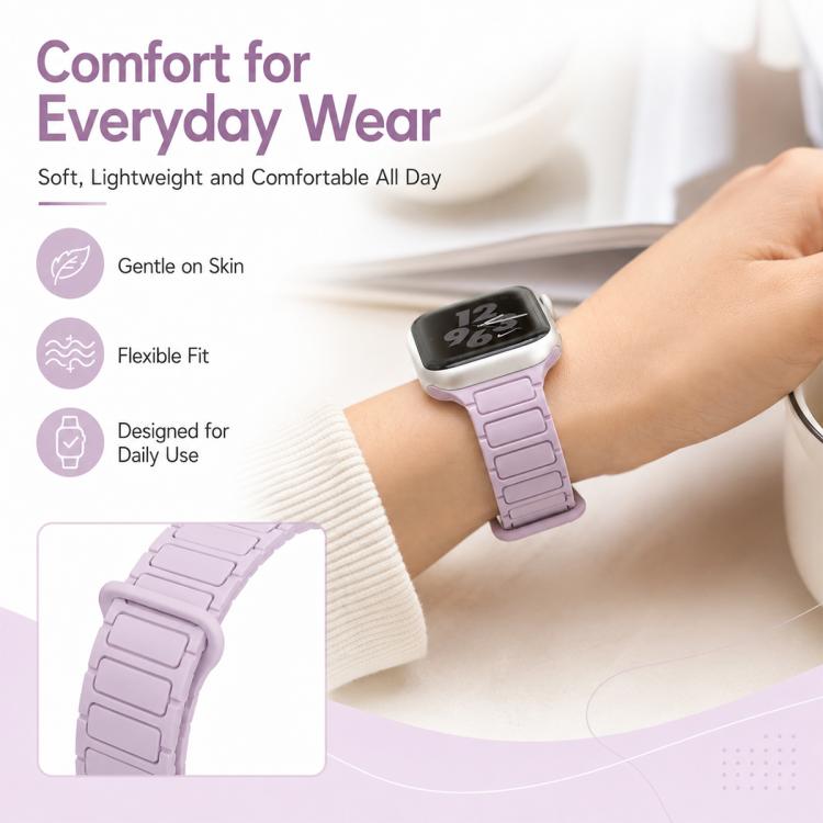 xDfind Three Beads Magnetic Silicone Watch Band, For Apple Watch 42 / 44 / 45 / 46 / 49mm, For Apple Watch 38 / 40 / 41 / S11 42mm