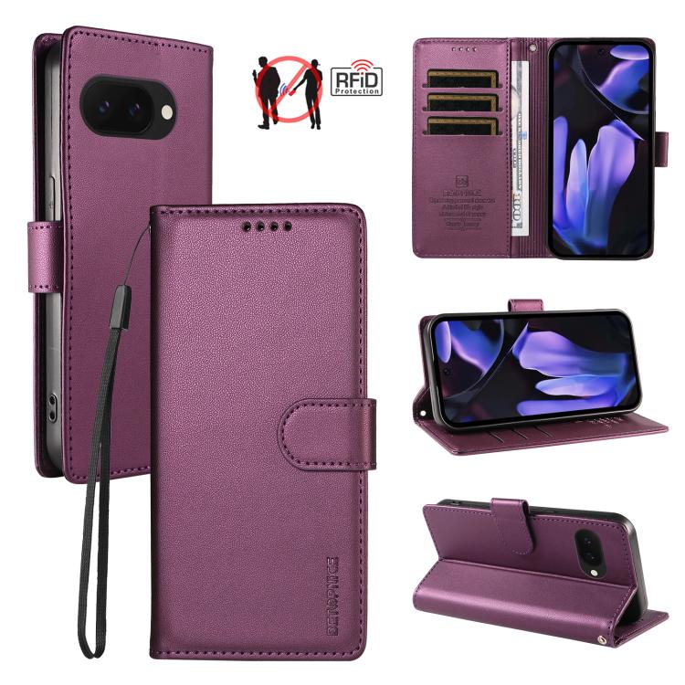 BETOPNICE Pearlescent RFID Vegan Leather Phone Case with Strap, For Google Pixel 11 Pro XL / 10 Pro XL, For Google Pixel 11 / 11 Pro / 10 / 10 Pro, For Google Pixel 10a, For Google Pixel 9a