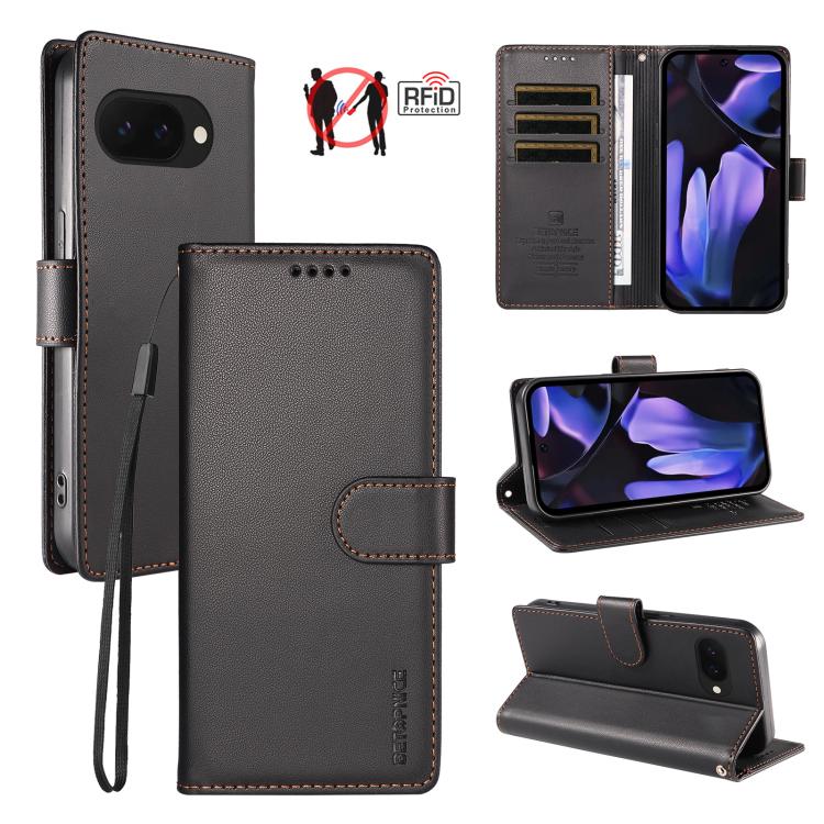 BETOPNICE Pearlescent RFID Vegan Leather Phone Case with Strap, For Google Pixel 11 Pro XL / 10 Pro XL, For Google Pixel 11 / 11 Pro / 10 / 10 Pro, For Google Pixel 10a, For Google Pixel 9a